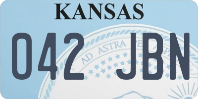 KS license plate 042JBN