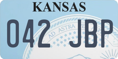 KS license plate 042JBP