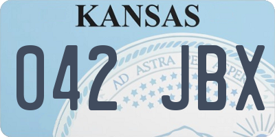 KS license plate 042JBX