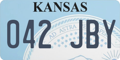 KS license plate 042JBY