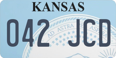 KS license plate 042JCD
