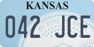 KS license plate 042JCE