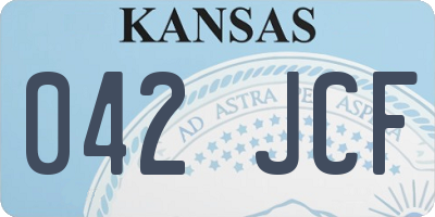 KS license plate 042JCF