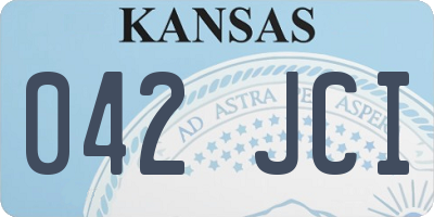 KS license plate 042JCI