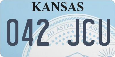 KS license plate 042JCU