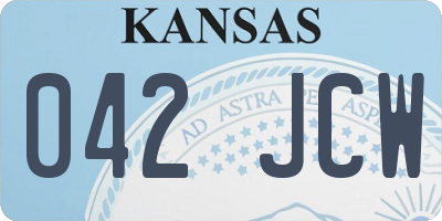 KS license plate 042JCW