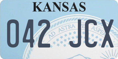 KS license plate 042JCX