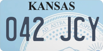 KS license plate 042JCY