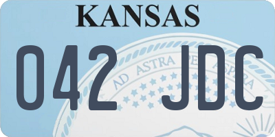 KS license plate 042JDC