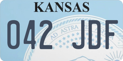 KS license plate 042JDF