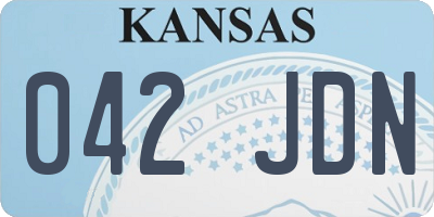 KS license plate 042JDN