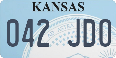 KS license plate 042JDO