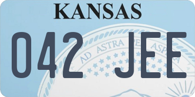 KS license plate 042JEE