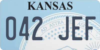 KS license plate 042JEF