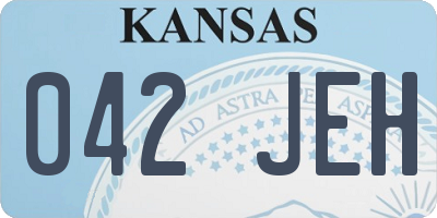 KS license plate 042JEH