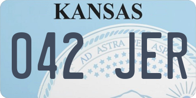 KS license plate 042JER