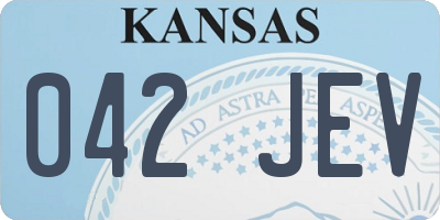 KS license plate 042JEV