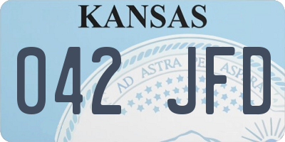 KS license plate 042JFD