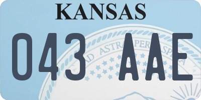 KS license plate 043AAE