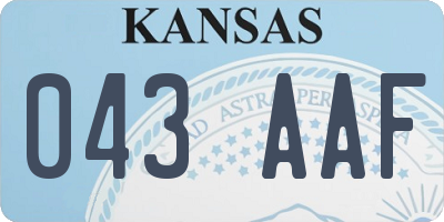 KS license plate 043AAF