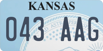 KS license plate 043AAG