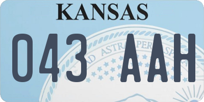 KS license plate 043AAH