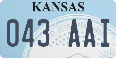 KS license plate 043AAI