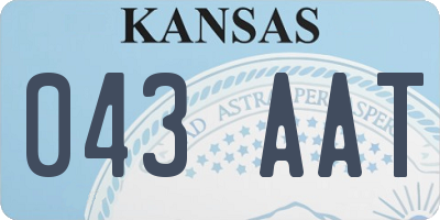 KS license plate 043AAT