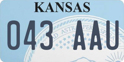 KS license plate 043AAU