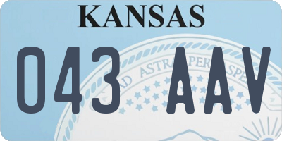 KS license plate 043AAV