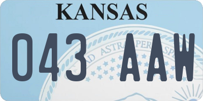 KS license plate 043AAW