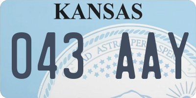 KS license plate 043AAY