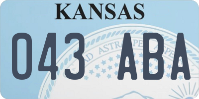 KS license plate 043ABA
