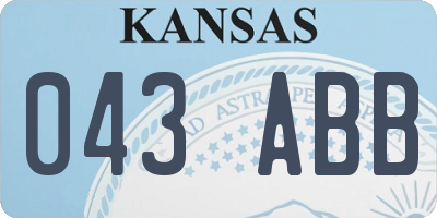 KS license plate 043ABB