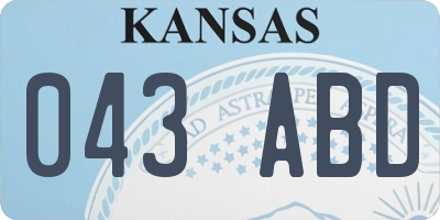 KS license plate 043ABD