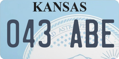 KS license plate 043ABE