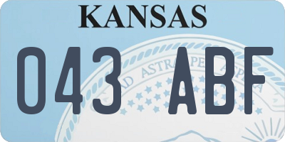 KS license plate 043ABF