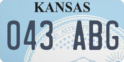 KS license plate 043ABG