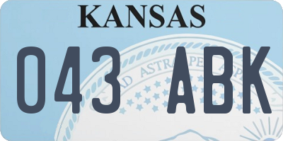 KS license plate 043ABK