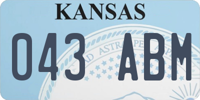 KS license plate 043ABM