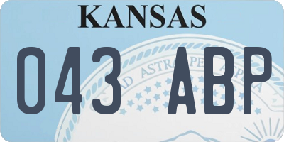 KS license plate 043ABP