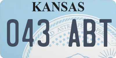 KS license plate 043ABT