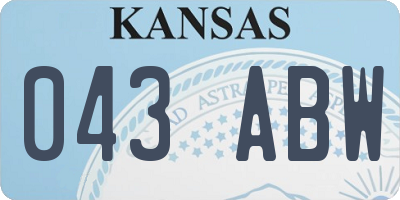 KS license plate 043ABW