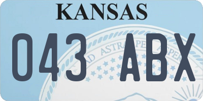 KS license plate 043ABX