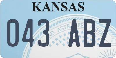 KS license plate 043ABZ