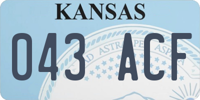 KS license plate 043ACF