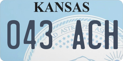 KS license plate 043ACH