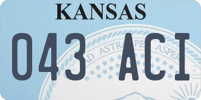 KS license plate 043ACI