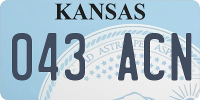KS license plate 043ACN