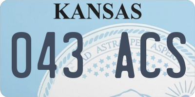 KS license plate 043ACS
